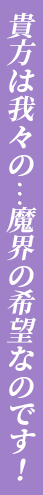 貴方は我々の…魔界の希望なのです！